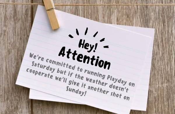 Playday Weather Update